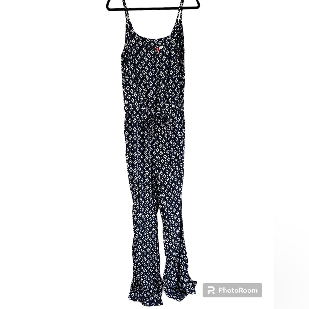 H & M Divided Aztec Print Jumpsuit in Navy and White   Women’s size 12